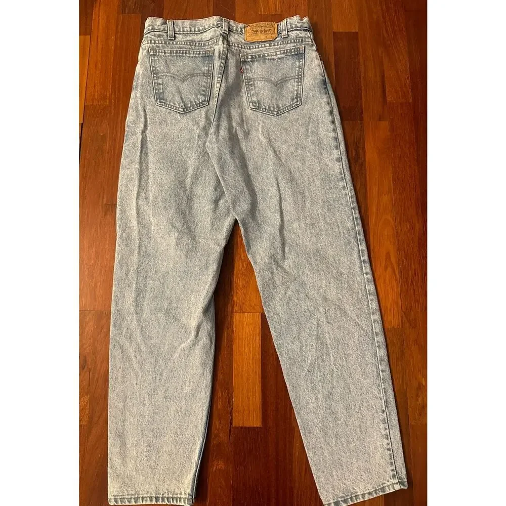 Vintage Levi’s 350 Orange Tab Jeans Made in USA Light Stone Wash Tag 34x32 Rare